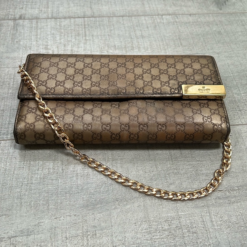 Authentic GUCCI Guccissima leather METALLIC WALLET